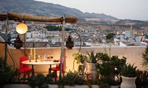 The balcony at Riad Idrissy in Fez