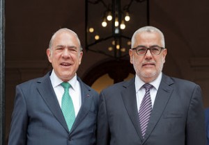  (From right) Abdelilah Benkirane, Head of the Government of Morocco with Angel Gurria, OECD Secretary-General. Paris, France.