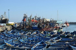 The iconic blue boats of Essaouira. Photo: Allison Wallace