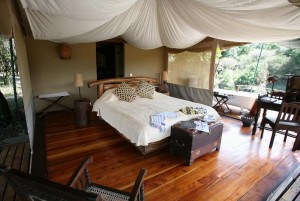 A typical tourist lodge stands at the Mara Intrepid Lodge in the Masai Mara Game Reserve, Kenya. (Dan Kitwood/Getty Images)